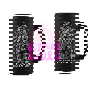 Support Squad Rainbow Pink Warrior Breast Cancer Awareness Coffee Mug - Thegiftio