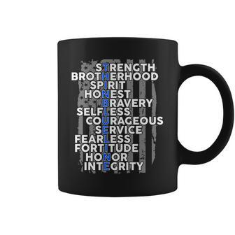 Support The Thin Blue Line Us Flag Coffee Mug - Monsterry