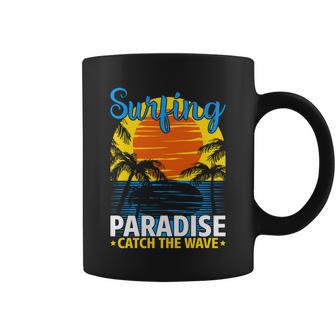 Surfing Paradise Catch The Wave Summer Time Surf Coffee Mug - Monsterry