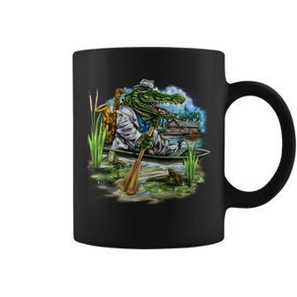 Swamp Gator With A Trumpet Coffee Mug - Monsterry