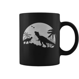 T-Rex In The Moon Coffee Mug - Monsterry