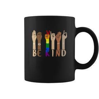Talking Lgbt Gay Pride Be Kind Sign Hand Language Graphic Design Printed Casual Daily Basic Coffee Mug - Thegiftio UK