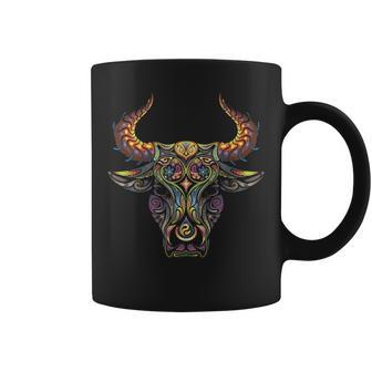 Taurus Zodiac Birthday Cow Bull Floral Farmer Coffee Mug - Thegiftio UK