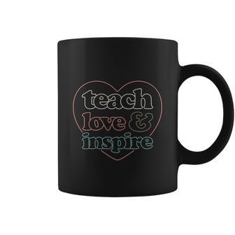 Teach Love Inspire Back To School Funny Teacher Coffee Mug - Monsterry