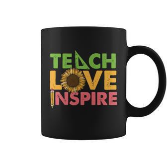 Teach Love Inspire Teacher Sunflower Graphic Plus Size Shirt For Teacher Female Coffee Mug - Monsterry AU