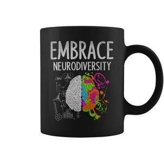 Teacher April Autism Awareness Embrace Neurodiversity Brain Coffee Mug - Seseable