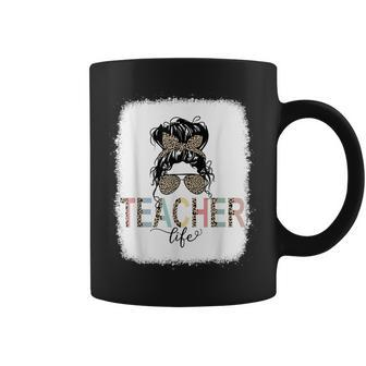 Teacher Life Bleached Teacher Life Royal Messy Bun Coffee Mug - Thegiftio UK