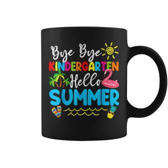 Teacher Student Kids Bye Bye Kindergarten Hello Summer Coffee Mug - Seseable