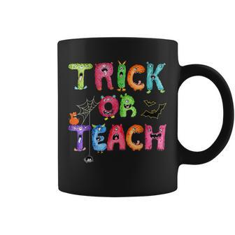 Teachers Funny Halloween Trick Or Teach Monster Letters Coffee Mug - Thegiftio UK