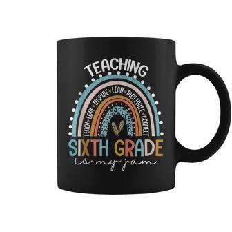Teaching Sixth Grade Is My Jam Back To School Rainbow Funny Coffee Mug - Thegiftio UK