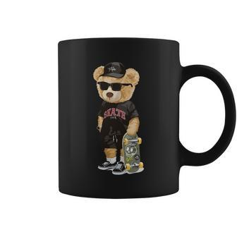 Teddy Bear With Skateboard | Funny Skater Gifts | Skateboarding Graphic Design Printed Casual Daily Basic Coffee Mug - Thegiftio UK