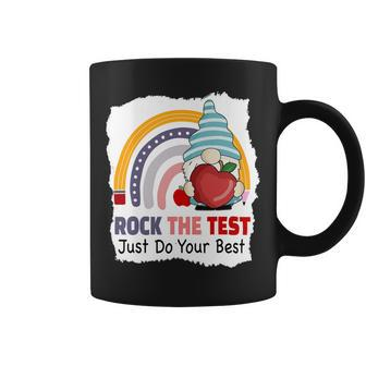 Test Day Rock The Test Teacher Testing Day Gnomes Teacher Coffee Mug - Seseable
