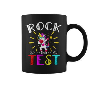 Testing Day Teacher Rock The Test Teaching Students Teachers Coffee Mug - Seseable