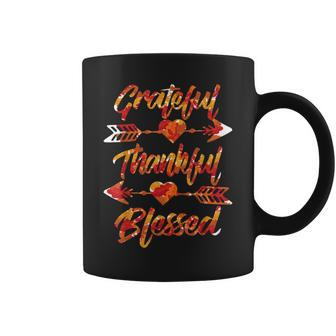 Thankful Grateful Blessed Funny Arrow Thanksgiving Day Gifts Coffee Mug - Thegiftio UK