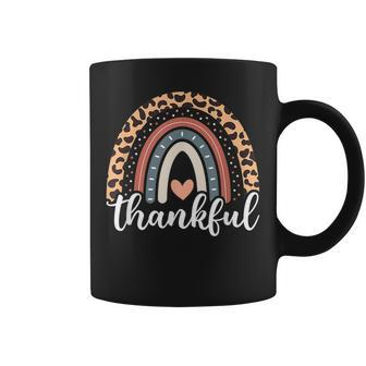 Thankful Thanksgiving Rainbow Leopard Print 2021 Women Girls Coffee Mug - Thegiftio UK