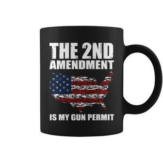 The 2Nd Amendment Is My Gun Permit American Gun Flag Tshirt Coffee Mug - Monsterry AU