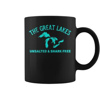 The Great Lakes Unsalted & Shark Free Michigan Gift Vintage Sweat Coffee Mug - Thegiftio UK