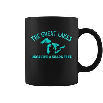 The Great Lakes Unsalted & Shark Gift Funny Free Michigan Gift Vintage Gift Tshirt Coffee Mug - Monsterry