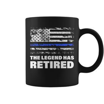 The Legend Has Retired Blue Thin Line Tshirt Coffee Mug - Monsterry UK