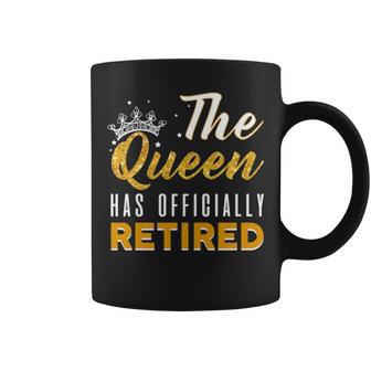 The Queen Has Officially Retired Funny Retirement Coffee Mug - Thegiftio