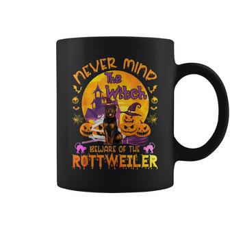 The Witch Beware Of The Rottweiler Halloween Coffee Mug - Seseable