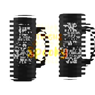 Thick Thigh Spooky Vibes Funny Matching Halloween Costume Coffee Mug - Seseable