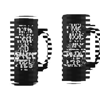 Thick Thighs And Spooky Vibes Bat Halloween V2 Coffee Mug - Seseable