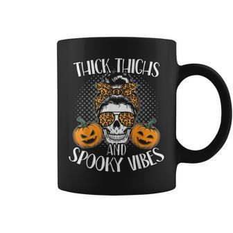 Thick Thighs And Spooky Vibes For Halloween Costume Witches Coffee Mug - Seseable