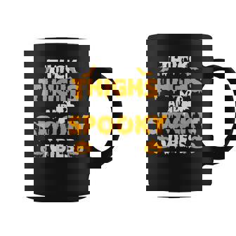 Thick Thighs And Spooky Vibes Funny Halloween Costume V2 Coffee Mug | Seseable CA