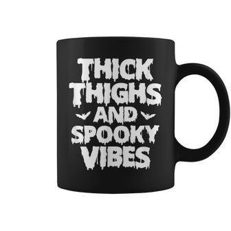 Thick Thighs And Spooky Vibes Halloween Last Minute Costume Coffee Mug - Seseable