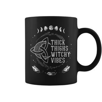 Thick Thighs Witch Vibes Funny Halloween Coffee Mug - Seseable