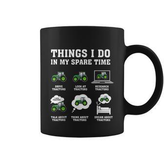 Things I Do In My Spare Time Tractor Green Funny Farmers Coffee Mug - Monsterry