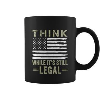 Think While Its Still Legal America Flag Vintage Design Graphic Design Printed Casual Daily Basic Coffee Mug - Thegiftio UK