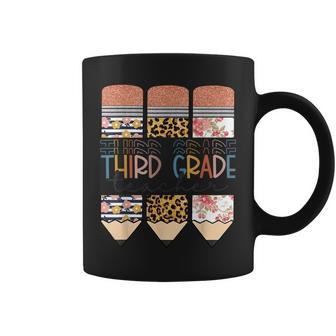 Third Grade Teacher Funny Leopard Pencil Back To School Coffee Mug - Thegiftio UK