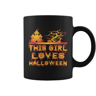 This Girl Loves Halloween Funny Hallloween Quote Coffee Mug - Monsterry CA