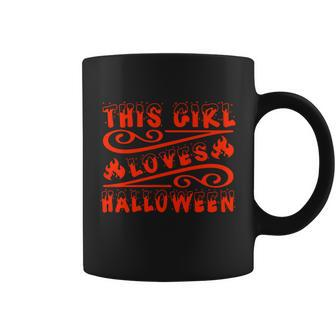 This Girl Loves Halloween Funny Halloween Quote Coffee Mug - Monsterry UK