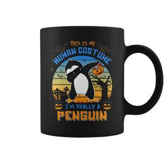 This Is My Human Costume Im Really A Penguin Halloween Coffee Mug - Thegiftio UK
