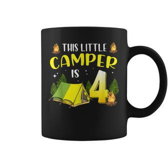 This Little Camper Is 4 Birthday 4Th Funny Camping Birthday Coffee Mug - Seseable