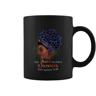This Queen Was Born In December Black Afro Girl Birthday Coffee Mug - Thegiftio UK