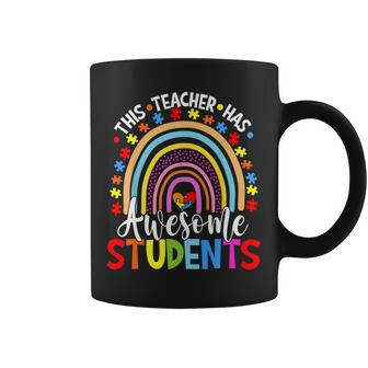 This Teacher Has Awesome Students Rainbow Autism Awareness Coffee Mug - Seseable