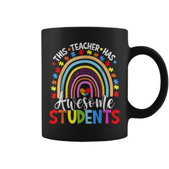 This Teacher Has Awesome Students Rainbow Autism Awareness Coffee Mug - Thegiftio UK