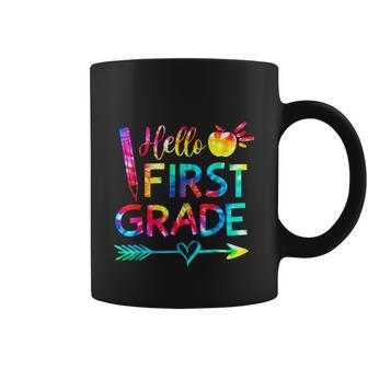 Tie Dye Hello First 1St Grade Teacher Funny First Day Of School Coffee Mug - Monsterry