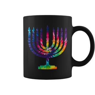 Tie Dye Menorah Hanukkah Chanukah Coffee Mug - Monsterry