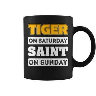 Tiger Saturday Saint Sunday Louisiana Football T S Coffee Mug - Thegiftio UK