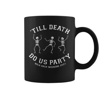 Till Death Do Us Party Skeleton Dancing Halloween Coffee Mug - Seseable