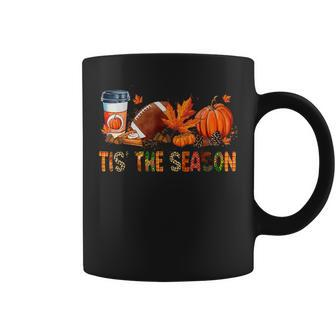 Tis The Season Leopard Pumpkin Football Halloween Fall Coffee Mug - Thegiftio UK