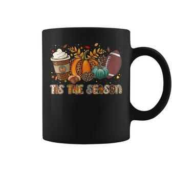Tis The Season Leopard Pumpkin Football Halloween Fall  Coffee Mug
