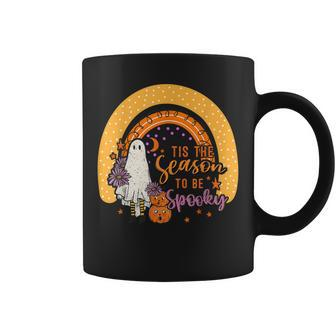 Tis The Season To Be Spooky Rainbow Ghouls Pumpkin Halloween Coffee Mug - Thegiftio UK