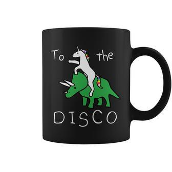 To The Disco Magical Unicorn Dinosaur Retro 80S Party Coffee Mug - Monsterry