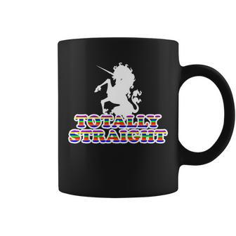 Totally Straight Unicorn Rainbow Pride Tshirt Coffee Mug - Monsterry UK